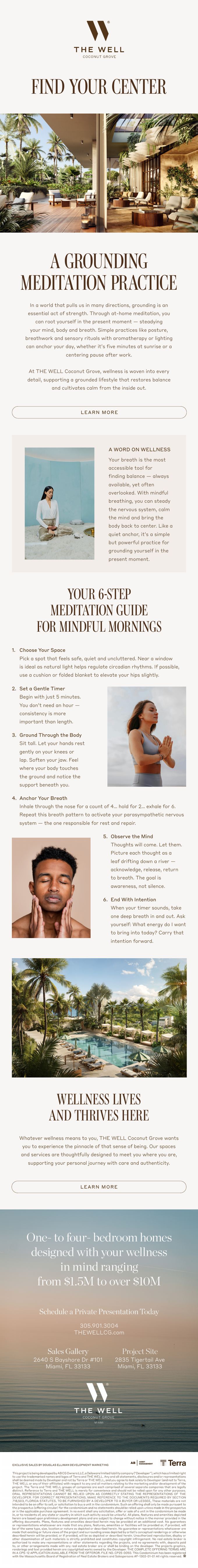 Eblast with a six-step grounding meditation guide